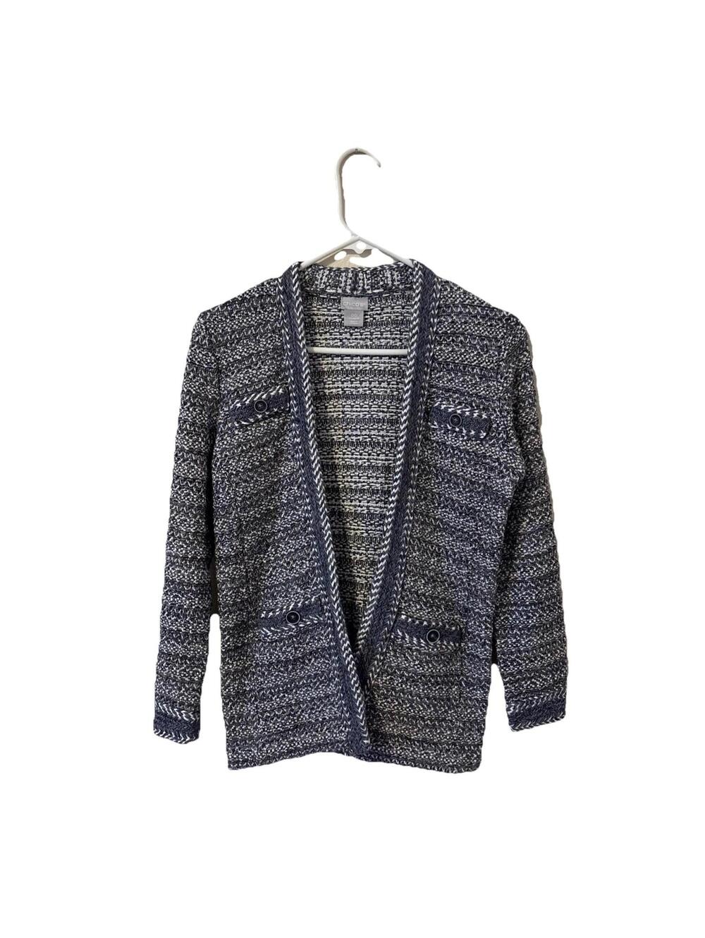 CHICO’S Cotton Knit Open Front Blazer-Size 00